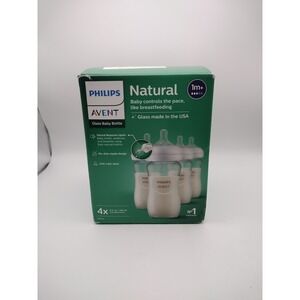Philips Avent Natural Response Glass Baby Bottles 4 8 fl.oz OPEN BOX NEW!